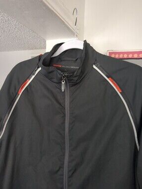 McLaren Mercedes Vodafone Jacket Mens XL Black Full Zip Pockets Lined Vtg